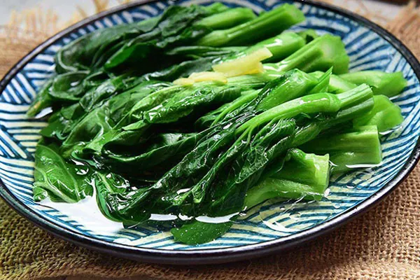 Boiled Chinese Flowering Cabbage in Salted Water