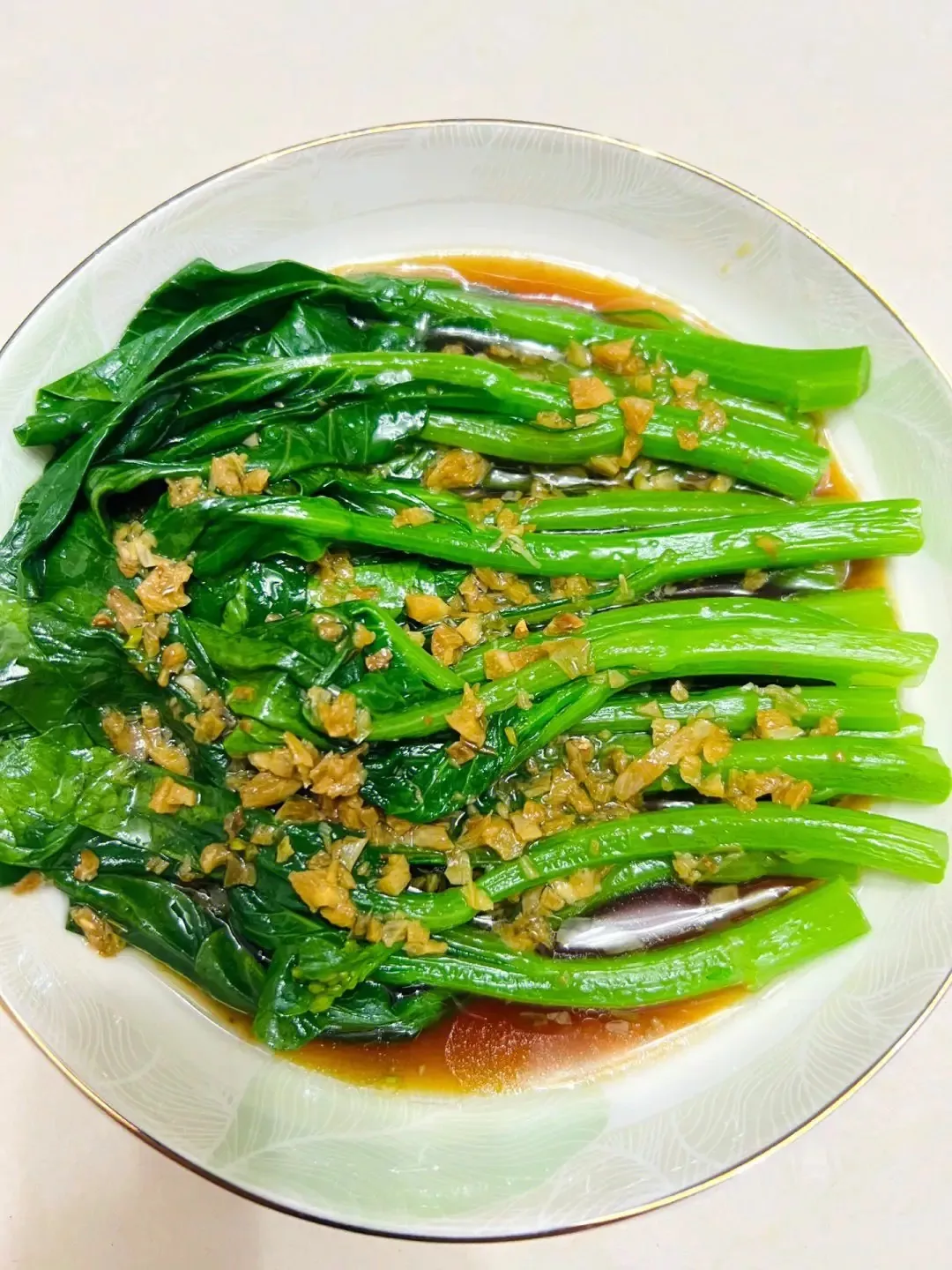 Boiled Chinese Flowering Cabbage in Salted Water